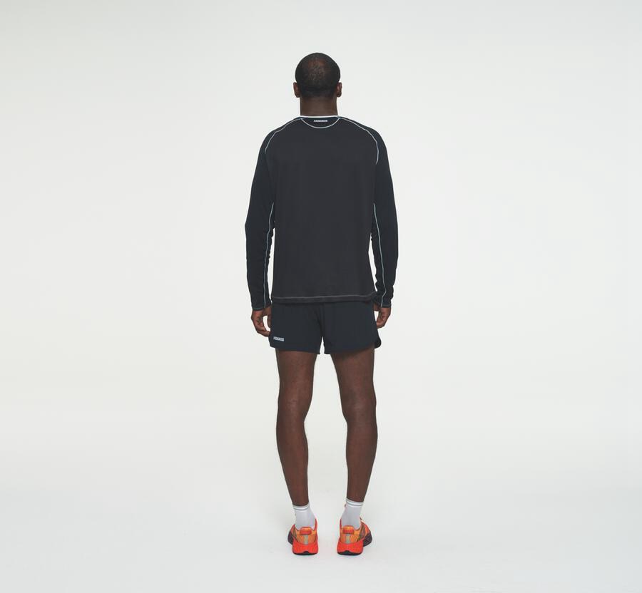 Hoka Australia One One Performance Long Sleeve - Mens Tops Blue/Black - ZWLUV-2019